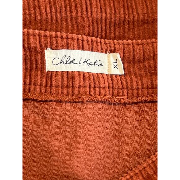 Chloe & Katie Orange Corduroy Miniskirt Youth Size XL Y2K 70s Clueless Preppy - Picture 3 of 6